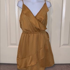 Yellow silk dress